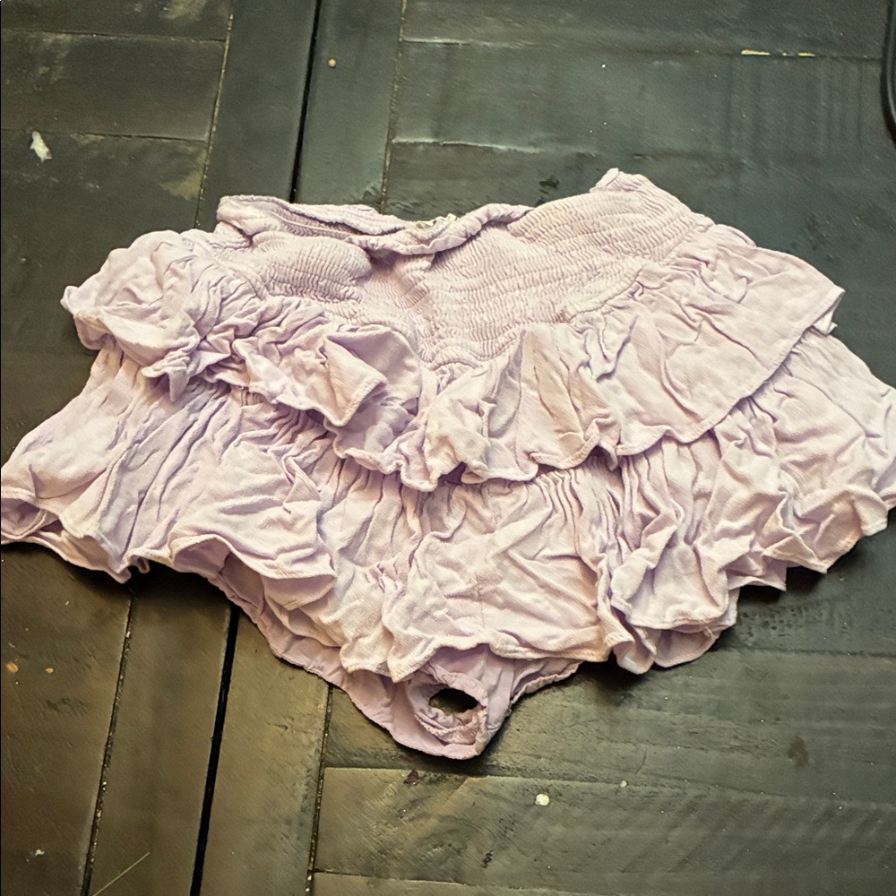 Lavender Ruffled Mini Skirt